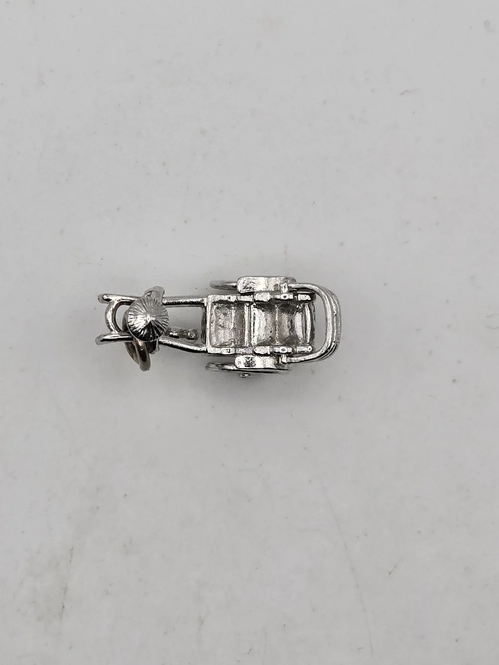 Sterling Silver Moveable Rickshaw Man Pulling Cart Charm